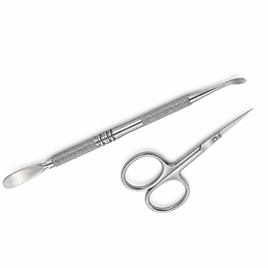 Ciseaux à cuticules multifonctionnels en acier inoxydable, pousse-cuticules, lame droite, pointe acérée, manche durable, outil de manucure manuel pour adultes - Product Image 1
