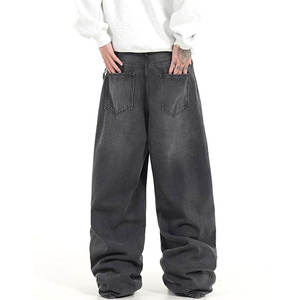 Jean baggy pour homme, coupe ample, en denim, taille mi-haute, jambe large, style skater, décontracté, streetwear, mode - Product Image 4