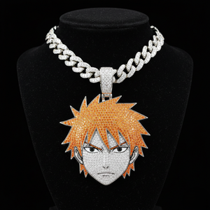 จี้รูปนักรบสีส้มประดับเพชรแบบ Iced Out เครื่องประดับจี้และชาร์มคุณภาพสูง VVS มอยส์ซาไนต์ เงินแท้ 925 สไตล์ฮิปฮอป - Product Image 3