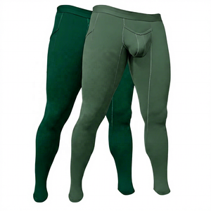 Leggings de compression intégrale pour homme, couleur unie avec logo, taille élastique sur la jambe droite, matière Spandex Polyester 180g - Product Image 4