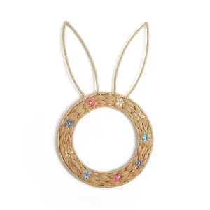 Guirnalda de Conejito de Pascua Hecha a Mano por Sisu, Artesanía con Flores de Jacinto de Agua, Uso en Interiores para Niños - Product Image 2