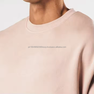 Nouvelle collection automne-hiver, sweat-shirt en molleton de coton et polyester surdimensionné, épaules tombantes, col rond, pull-over - Product Image 3