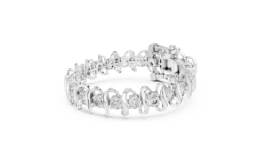 9Kt White <b>Gold</b> Round Diamond Bracelet 62 Stones 6.2Ct Luxury Designer Heavy Bracelet Elegant Statement Bridal Party Wear Jewelry - Product Image 3