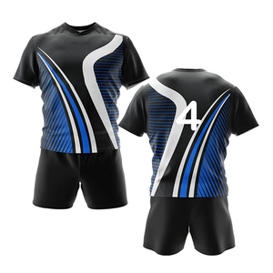 Uniforme de Rugby para Hombre de Manga Corta, 100% Poliéster Transpirable, con Logotipo Personalizado, Calidad Premium, Conjuntos Más Vendidos - Product Image 1
