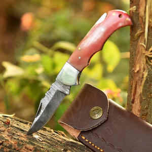 Cuchillo de Bolsillo Personalizable, Hoja Plegable de Acero de Damasco, Cuchillo para Caza, Camping y Uso Diario (EDC) con Funda - Product Image 4