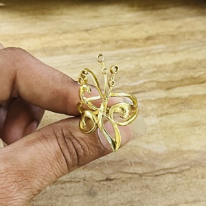 Nuevo Anillo de Mariposa, Anillos Boho de Latón para Mujer, Chapado en Oro de 18k, Joyería de Insectos con Filigrana, Venta al por Mayor/OEM/ODM - Product Image 2