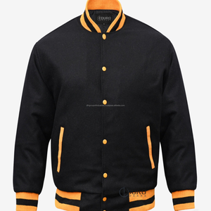 Blouson universitaire vintage en jean enduit à col montant pour homme, grande taille, personnalisé OEM, vente en gros - Product Image 6