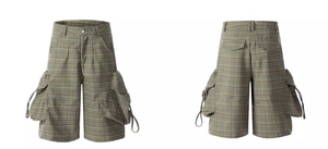 KATIN Men's <b>Canvas</b> High Street Style Mid Waist Drawstring Shorts with Pockets Solid Color Windproof - Product Image 5