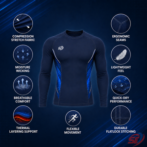 Camiseta de manga larga para hombre, ropa de entrenamiento de compresión transpirable personalizada - Product Image 6