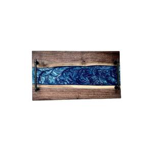 Plateau de service en bois et résine, artisanat de haute qualité fait main, plateau de service de qualité supérieure pour la cuisine et le rangement des aliments, à vendre - Product Image 2