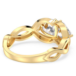 Anillo de Compromiso REYES con Doble Corazón Brillante de Moissanita de 1.53 Quilates para Mujer, Anillos Elegantes de Promesa y Amor, Joyería Fina - Product Image 4
