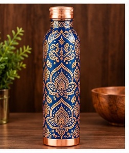 Botella de Agua Oriental de Cobre Grabado, a Prueba de Fugas, con Tapa, Portátil, Ecológica - Product Image 4
