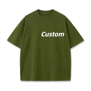 Camiseta de algodón 100% grueso para hombre, con logo serigrafiado personalizado, cuello redondo, manga corta, estilo casual y urbano. - Product Image 2