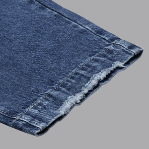 High <b>waist</b> custom logo Vintage blue distressed denim Wide leg ripped <b>jeans</b> Denim pants for women Best Selling <b>Jeans</b> - Product Image 4