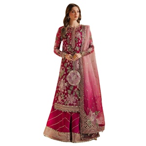 Belle robe d'été faite à la main-Robe Anarkali multicolore Lengha Salwar Kameez mariage pakistanais vêtements Viscose fête indienne - Product Image 4
