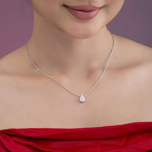 1.51CT Pear Cut CVD Diamond Solitaire <b>Pendant</b> 14KT <b>Solid</b> <b>Gold</b> IGI Certified Sustainable Luxury Jewelry Women's Color D Gift - Product Image 1