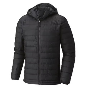 Veste matelassée noire pour homme, col montant, coupe-vent, rembourrage en polyester, fermeture éclair, coupe classique, hiver, décontractée - Product Image 3