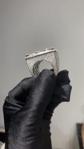 Anillo Personalizado con Iniciales de Moissanita, Anillo de Moda Hip Hop, Anillo de Lujo con Incrustaciones de Diamantes para Hombre - Product Image 6
