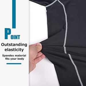 Unisex Compression Rash Guard MMA BJJ Workout Adults Spandex/Cotton Full Sleeve Garment Dyed Quick Dry Breathable Anti-Bacterial - Product Image 3