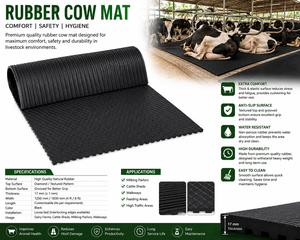 แผ่นยางรองพื้นคอกวัว AgriComfort Pro แบบมีร่อง ป้องกันความเมื่อยล้า กันน้ำ ทนทาน สำหรับฟาร์มโคนม - Product Image 4