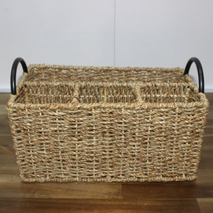 Panier de rangement Artex Dong Thap Rush, organisateur divisé, poignée en métal noir - Product Image 4