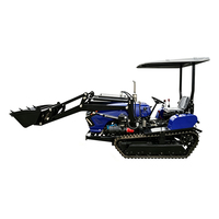 Tracteur à chenilles 25HP/30HP/50HP avec chargeur frontal, moteur diesel pour l'agriculture, le labourage et le nivellement des terres