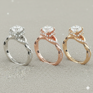 Bague de fiançailles vintage style pavé entrelacé - Product Image 4