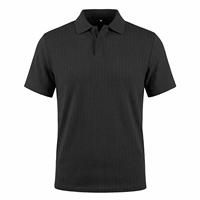 Chemise à manches courtes en maille torsadée pour homme, couleur unie, respirante, col rabattu, polyester et élasthanne, coupe classique, personnalisable