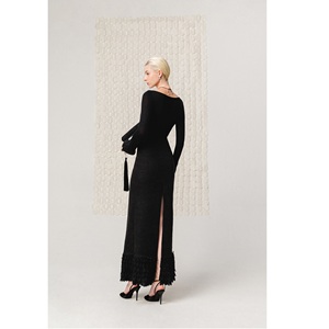 Falda Larga Ecológica con Detalles, MOQ Bajo, Falda Midi Premium de Lino con Detalles Deshilachados Hechos a Mano - Product Image 1