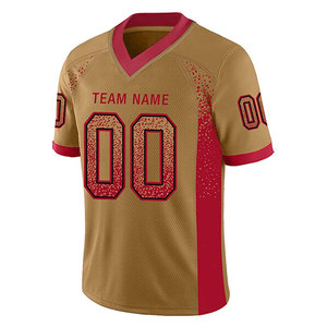 Men Custom American Football Jersey OEM Service Short Sleeve Breathable 100% Polyester Sportswear Men's American Football Jersey - Product Image 1