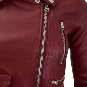 Vestes pour femmes fabriquées en usine, prix bas, logo personnalisé imprimé, veste en cuir pour femmes en gros - Product Image 5