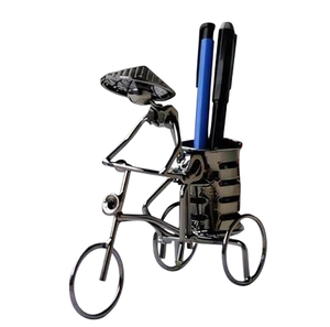 Porte-stylos en métal au design tendance, forme ronde, finition multicolore, support élégant pour stylos et crayons, organisateur de bureau - Product Image 2