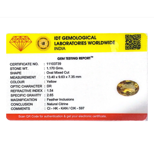 Natural Citrine Gemstone 5.85 Carat 12mm Polished Carved Yellow Stone for Jewelry Making - Product Image 4