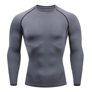 OEM Services Men's Long Sleeve Rash Guard <b>Top</b> Customized Logo Compression Sport Gym Fabric Material Trending Style - Product Image 3