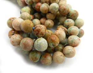 Perles de pierre précieuse turquoise naturelle de Mongolie, lisses, rondes, brin complet, non traitées, pour la fabrication de bijoux - Product Image 5