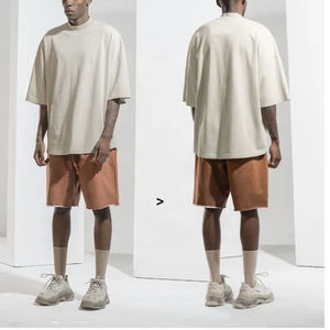 T-shirt streetwear surdimensionné personnalisé pour homme, 100 % coton jersey respirant 280 g/m², grande taille, épais, épaules tombantes, coupe classique devant - Product Image 5