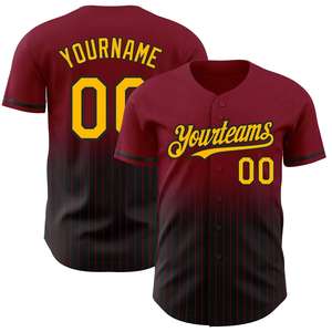 Maillot de baseball personnalisé sur mesure à rayures, uniforme sportif brodé et imprimé pour hommes, femmes, garçons, option grandes tailles disponible - Product Image 1