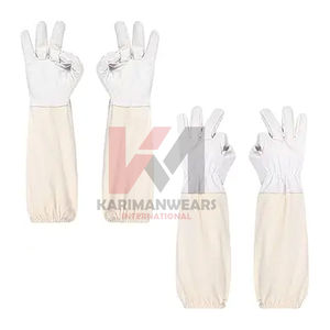 Gants d'apiculture professionnels, résistants, en cuir et coton, à manches longues, pour une utilisation professionnelle en apiculture - Product Image 1