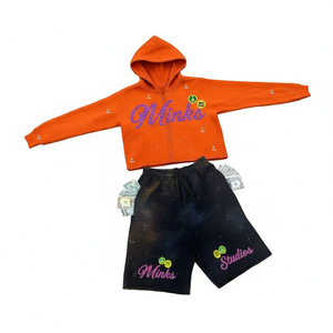 2026 New Custom embriodry LOGO <b>Tracksuits</b> for Men and women Men Hoodie Set Streetwear 100% Cotton fleece 2 Piece Set - Product Image 3