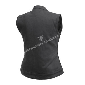 เสื้อกั๊กผ้าแคนวาสคุณภาพสูงสี่ฤดู รุ่นคลาสสิก 100% ผ้าฝ้าย สำหรับผู้หญิง สไตล์ลำลอง ขี่มอเตอร์ไซค์ มีกระเป๋าหลายช่อง - Product Image 4