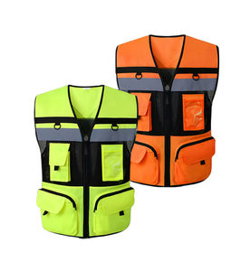 Security <b>Jacket</b> <b>Construction</b> High Visibility Multi Pockets Colorful Reflective Safety <b>Work</b> Vest - Product Image 3