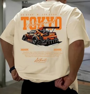 Camiseta de Manga Corta para Hombre, de Alta Calidad, Cómoda y Transpirable, 100% Algodón, Talla Grande, Corte Holgado, con Logotipo Frontal, para Verano - Product Image 1