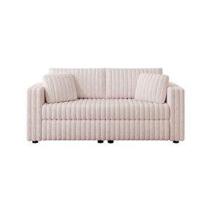 Sofá Modular Suave para 2 Personas de 75.6 Pulgadas en Rosa Claro, Altamente Cómodo con un Diseño Distintivo para Dormitorio y Sala de Estar por Mo - Product Image 5