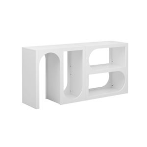 Modular Entryway <b>Console</b> Table with Customizable Arrangements Rectangular Exterior and Curved Interior Design - Product Image 6