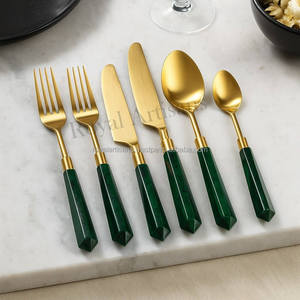 Modern Gold-Plated Stainless Steel Flatware <b>Set</b> European Style <b>Knife</b> <b>Fork</b> <b>Spoon</b> Comfortable Handle Dining <b>Set</b> - Product Image 2