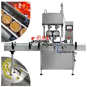 Solidpack Servo Drive Control Rotary Lobe Pump Chocolate Mousse Beef Sauce Filling Capping Machine