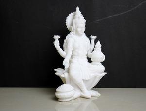 งานฝีมือนิรมลา รูปปั้นเรซิ่นเทพีลาคสมี สไตล์อาร์ตเดโค งานแฮนด์เมด รูปปั้นวีนาผู้เล่นเครื่องดนตรีนั่งบนดอกบัว สำหรับตกแต่งบ้าน - Product Image 2