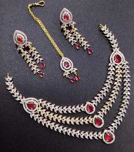 Juego de Joyería Nupcial de Acero Inoxidable de Primera Calidad con Cristales, 4 Piezas, para Mujer, Plateado, para Fiestas - Product Image 3