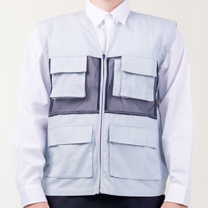 SaoMai Fabricación de ropa de trabajo para hombres Chaqueta DE SEGURIDAD reflectante Poliéster Algodón Gris Chaleco azul con decoración de botones y bolsillos - Product Image 4