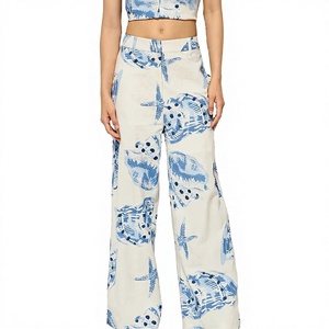 Pantalones Formales de Oficina para Mujer, Antiarrugas, Elásticos, de Cintura Media, de Verano, Ecológicos, de Secado Rápido, Holgados, de Algodón y Bambú - Product Image 1